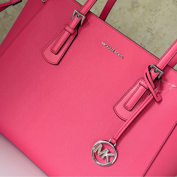 Michael Kors Voyager LG Multifunction Tote Shoulder Bag Hibiscus - Picture 14 of 14